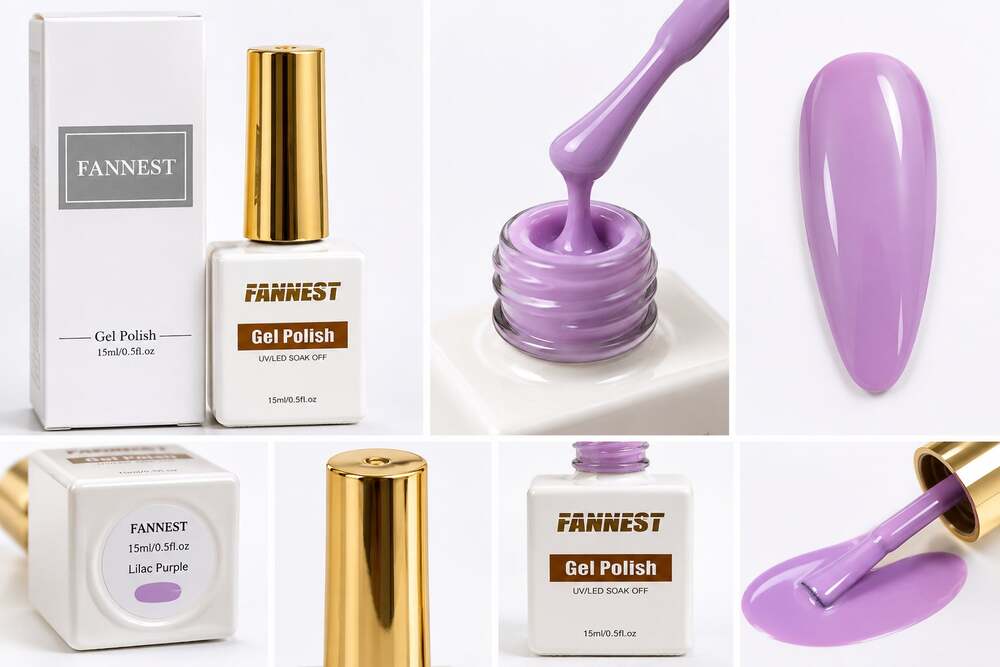 FANNEST Lilac Purple UV LED Soak Off Gel Nail Polish 15ml 0.5 oz